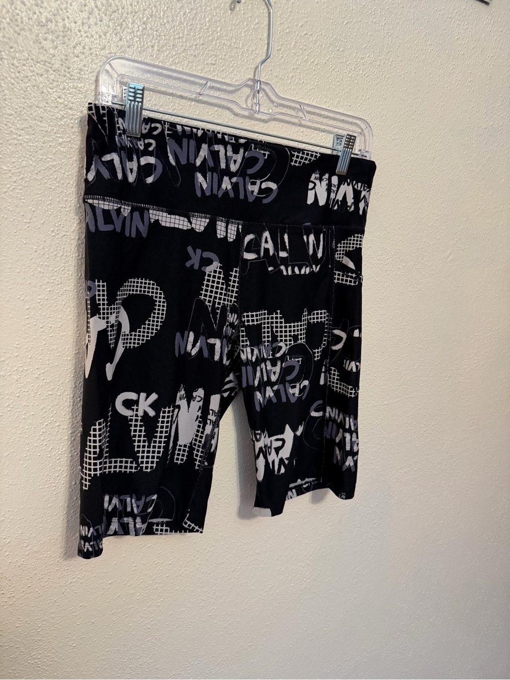 Calvin Klein Black & White Logo Bike Shorts - Picture 4 of 7